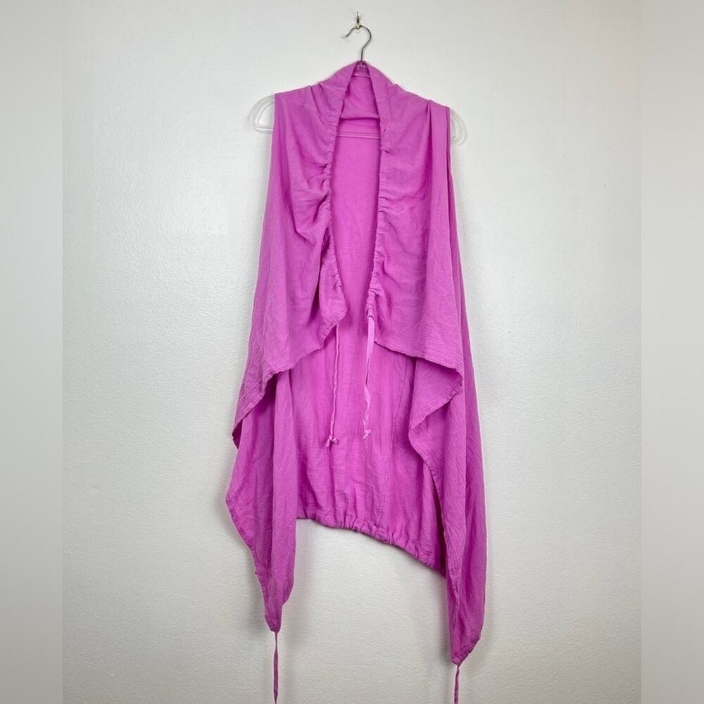 Bryn Walker Lagenlook Multi Tie Slouchy Purple Vest Small